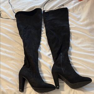 Black Over the Knee Boots with High Heel